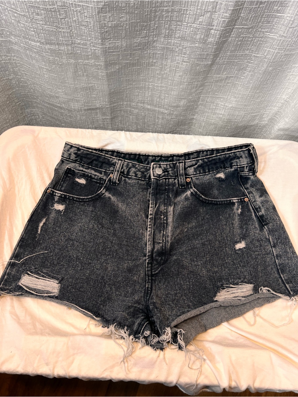 wild fable Washed Black Distressed Jean Shorts Size 14